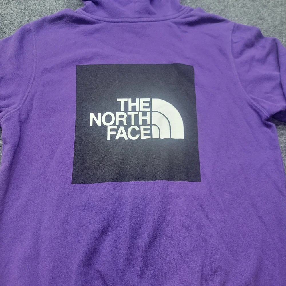 The North Face Mens Purple Box Logo Pullover Hoodie Sweatshirt Small NF0A3FRE